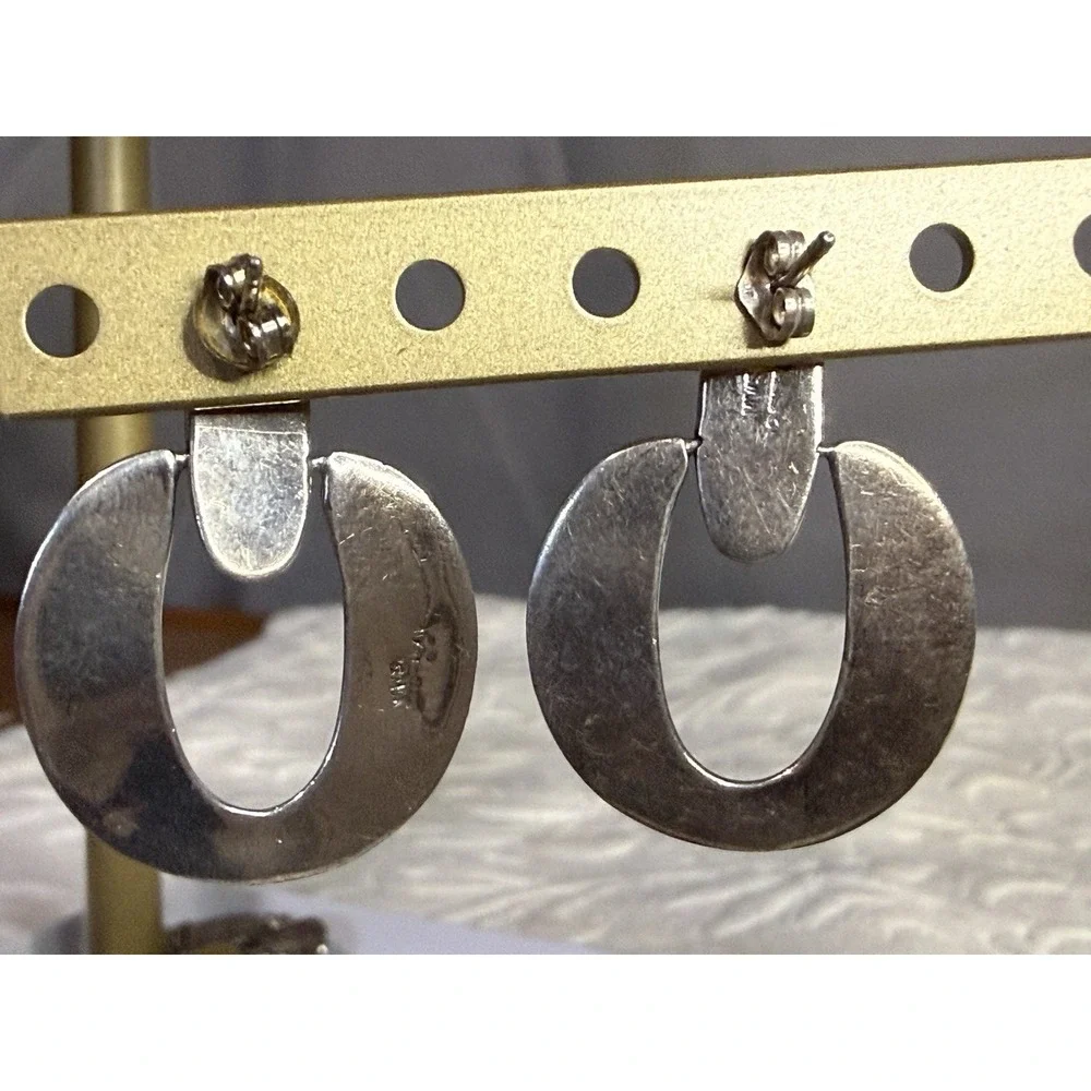 Sterling Silver Signed Earrings MWS 925 Mark Wasserman Samara Door Knockers